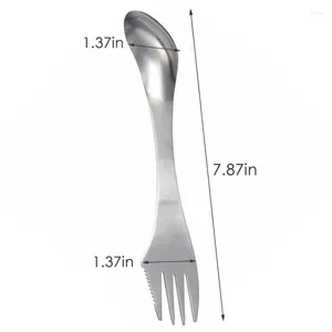 Knives Picnic Hike Outdoor Tableware Long Cutlery Spork Fork Spoon Travel Portable Camp Flatware Cookware Backpack Stainless Steel