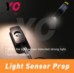 Lätt sensor Prop Real Room Escape Game Använd laser ficklampa eller fackla starkt ljus för att skjuta ljussensorn för att öppna Lock8815343