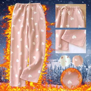 Damska odzież sutowa damskie spodnie piżama zagęszczone termicznie do domu super miękkie flanelowe ciepłe spodnie zimowe ubrania żeńskie
