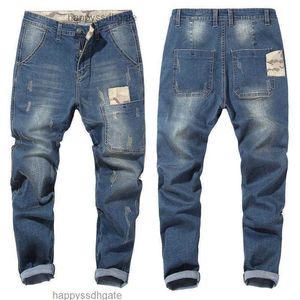 Мужские джинсы 2021, эластичные брюки с камуфляжной строчкой, мужские брендовые брюки, черные, синие, большие размеры 42, 44, 46, 48, большие размеры