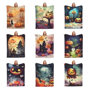 2023 Designer neue Flanelldecke Halloween Bat Castle Serie Custom Interior Sofa Bett kuschelig warme Decke für Party 240314