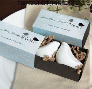 Decorazioni nuziali Love Birds Saliera e pepiera per bomboniere e bomboniere 20 pezzi lotto 10 scatole 10 set per bomboniere nuziali8059285