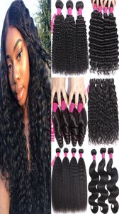 9a brasilianska mänskliga hårbuntar Deep Wave Kinky Curly Loose Water Wave Body Wave rakt 100 obearbetat jungfruligt mänskligt hårvåg4146779