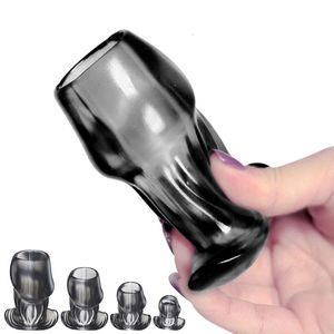 4 Sizes Hollow Soft Speculum Prostate Massager Butt Plug Enema Toys for Woman Men Anal Dilator Sex Products BDSM