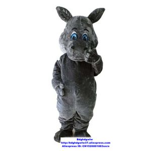 Costumi mascotte Grigio Ippopotamo Fiume Cavallo Ippopotamo Costume mascotte Adulto Personaggio dei cartoni animati Vestito Marchio Promozione Hotel Ristorante Zx278