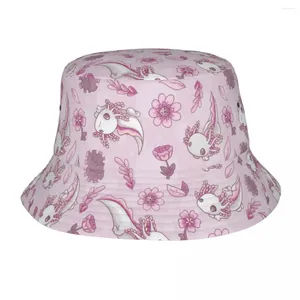 Berretti Cappello Bob Axolotl Maculato Floreale Per Adolescenti Estate Simpatico Animale Sole Strada Impacchettabile Cappelli Da Pesca Da Campeggio Copricapo