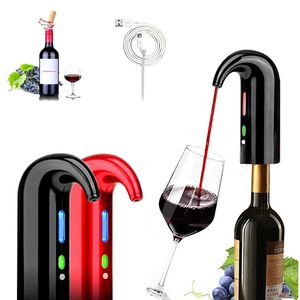 Elektrisk vinluftare En beröring Snabb luftning Awakening Wine Decanter Dispenser Pump Automatisk USB -laddningsbar vinpourer 240306