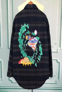 2021 nova xadrez cactus jack flanela jaqueta hoodies das mulheres dos homens camisa de lã camisa casacos pulôver kmj02887022