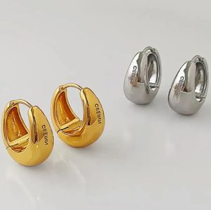 Orecchini di design per donna Gioielli per matrimoni per feste in argento sterling 925 con perno alla moda color oro