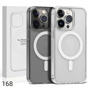 Magsoge Transparent Cases Magnetic Wireless Charging Case for iPhone 15 14 12 11 13 Pro Max Mini XR Xs 7 8 Plus SE back Cover 168DD