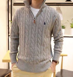 GGLY MEN PROJEKTOWANIE SWEATER POLO Half Zipper Bluza z kapturem długi rękaw Ralph Knitted Horse Twist High Collar Mężczyzna Kobieta Hip Hop Fash Advanced Design62