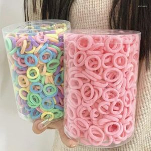 Hårtillbehör 200st kvinnor flickor färgglada nylon elastiska band hästsvans håll liten slips gummi scrunchie