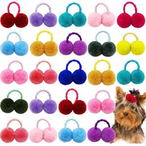 Dog Apparel 100/200PCS Pet Hair Bows Ball Accessories Colourful Plush Shape Pets Grooming Products For Cats Supplies