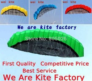 Alta qualità 250 cm Doppia linea 4 colori Parafoil Stunt Kite Paracadute intero Sport Beach Outdor Facile da volare3555157