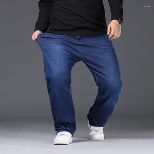 Men's Jeans Casual Brand Men Denim Plus Size 48 50 300KG Business Pants Elastic Loose Straight Long Trousers 5XL 6XL 7XL