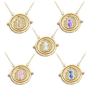 Creative Hourglass Necklace Rotatable time converter Alloy Hourglass Pendant Necklace Movie Peripheral Accessories