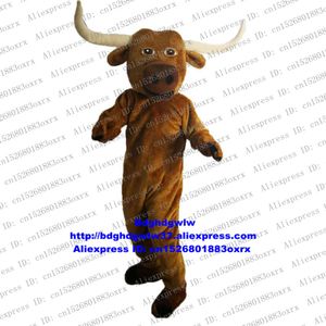 Trajes da mascote Brown Kerbau Buffalo Bison Wild Boi Bull Gado Bezerro Mascot Traje Adulto Caráter Promoção Embaixador Department Store Zx551