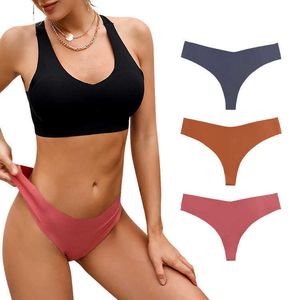 T-tanga feminina cintura baixa sexy camiseta sem costura uma peça nua roupa interior invisível roupa interior feminina