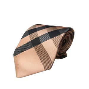 Högkvalitativt varumärke Mäns lyxiga slipsdesigner Plaid Silk Fashion Tie