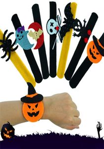 Party Favor Halloween Armband Pumpkin Ghost Bat Spider Plush Wristband Kids