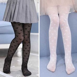 Calzini per bambini Collant per bambini Bambini bambini estate leggings sottili calze a rete Piccola principessa bianco attillato Love Soft Hosiery YQ240314