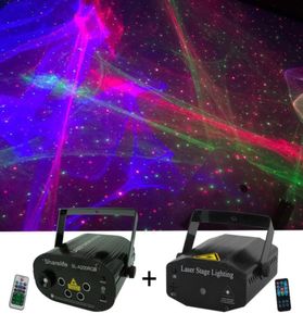 Sharelife 2pcs Set RGB Hypnotic Aurora RG Star Laser Light Remote Control Speed DJ Gig Party Home Mini Stage lighting5803112