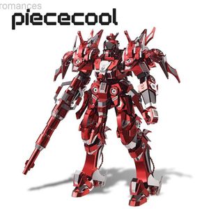 3D Puzzles Piececool 3D Metal Puzzle Red Mech Model Building Kits for Teen DIY Toys Brain Teaser 240314