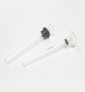 Glas-Downstem-Rohre, 12 mm männlicher Stiel, diffuser Schiebetrichter-Stil mit schwarzem Gummi-Adapterrohr für Rauchwasserpfeifen-Bongs4745799