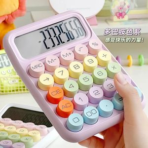 Coreano dopamina doce cor calculadora teclado mecânico silencioso kawaii desktop financeiro e contabilidade aprendizagem 240227