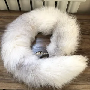 100cm/39.3" -Real Cross Fox Fur Tail Plug Anal Plug Adult Sweet Sex Games Party Costume Cosplay Toys