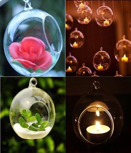 80 mm wiszący tealight Holder Globes Terrarium Wedding Candle Holder Vandlestick Wazon Home El Bar Decoration1635727