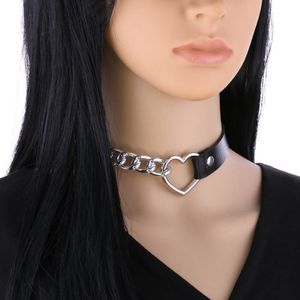 Sexig punk kärlek choker halsband kedjor hjärta krage bondage cosplay goth smycken för kvinnor