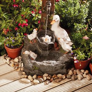 Sculptures Garden Lighted Sculpture Indoor Outdoor Waterfall Home Courtyard Garden Ornament Figurines Decorative Fountain