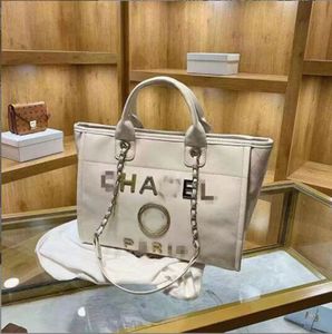 Designer Bag 2024 Handbag C Metal Chain Pearl Beach bag Clutch Shoulder Crossbody Bag Lady Luxury bags 2style