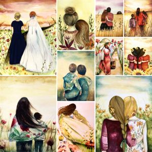 Number Family Friendship Love Scenery Painting By Numbers Kit Oil Paints 50*70 Boards By Numbers Wall Decoration For Children Wholesale