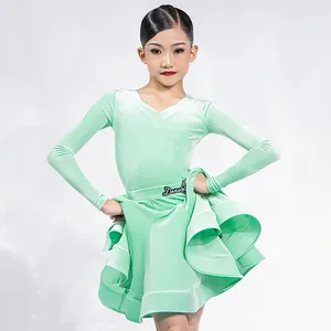 Scene Wear Kids Ballroom Dance Professional Costumes Girls Competition Performance Latin Dress Child Samba Rumba Dancewear Dwy9592