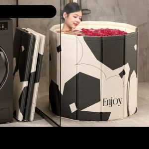 Bathtubs Bathing Bucket for Adults Foldable Household Shower Bucket for Sitting Full Body Soaking Baby Swimming Pool