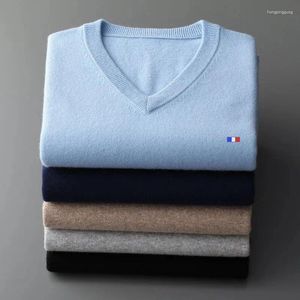 Men's Sweaters Classic Pullover V-Neck Sweater Men Autumn Winter Cashmere Blend Warm Jumper Clothes Pull Homme Man Hombres