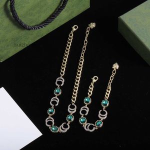 Designer Necklace Gold Diamond G Jewelry Fashion Gift Blue Gem Jewelry