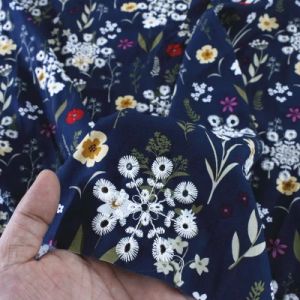 Fabric High Quality Pure Cotton Printing Hollow Embroidery Fabric For Dress Shirt Clothing Home Decoration Handmade Diy Material