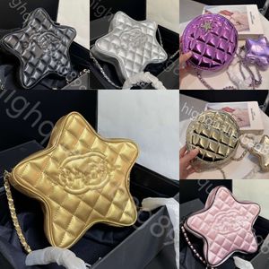 Designer Bag Crossbody Bag 24C Early Spring Resort Series Light gold buckle pie Big star chain sheep leather hand shoulder crossspan bag for women