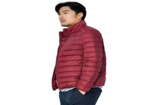 Size M5XL Fall Down Jacket Men039s Short Light and Thin Business Trend Hooded Thick Warm White Duck Down Male Coat Q09012750612