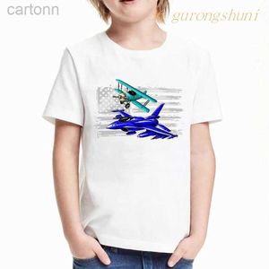 T-shirt Abbigliamento per bambini maglietta del fumetto per vestiti per ragazze divertenti bambini aereo maglietta ragazza Fighter magliette grafiche per bambini maglietta ragazzi ldd240314