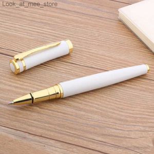 Fountain Pens Fountain Pens Office Baoer 3035学用品メタルゴールデンホワイトローラーペンQ240314