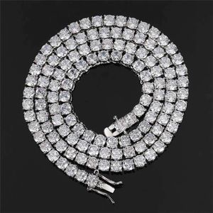 Collana da uomo con catena da tennis con diamanti ghiacciati, moda classica, 3 mm 4 mm 5 mm 6 mm