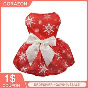 犬アパレル1PCSタンクトップスカートお祝いの雰囲気を作成する居心地の良いドレス飾りクリスマスコスチューム現実的な画像便利