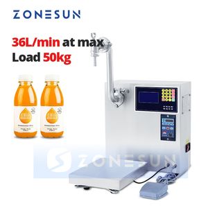 ZONESUN Liquid Filler Weigher Cooking Oil Beverage Drinks High Flow Gear Pump Footswitch Digital Control Filling Machine ZS-GPW1