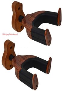 Gitarrenaufhänger, Wandmontagehaken mit automatischer Verriegelung, sicher für alle Gitarren, Bass, Cello, Mandolinen, 1 Palisander, Gitarrenform, Holzsockel 5006240