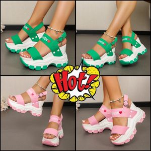 New Slippers Buckle Strap Wedge Heel Sandals for Women Summer Lightweight Platform Sandls Woman Non Slip GAI size 35-43