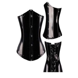 Midje mage shaper topp plus size corset nya damer bantning y pvc underkläder plast stål utbenad korsett brett underbust midjebälte co dhrjk